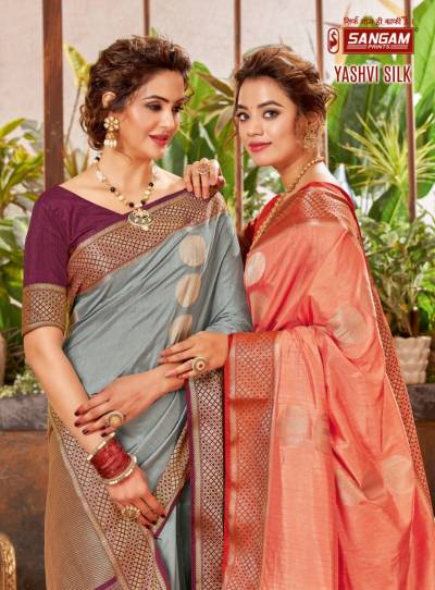 Yashvi Silk By Sangam Print Silk Saree Wholesaler in Surat